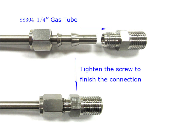 304SS 1/4 O.D Tube Fitting x 1/8 BSPP Male Connector - EQ-Fit-14