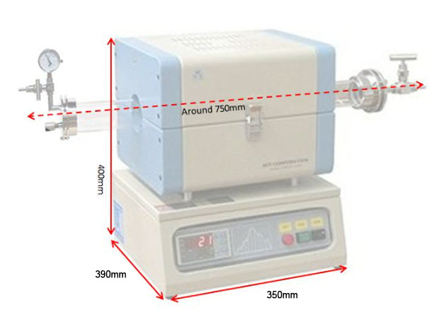 1200C Compact Split Tube Furnace (8" heating zone) w/ Vacuum Flanges & Optional Tube Size-OTF-1200X-S