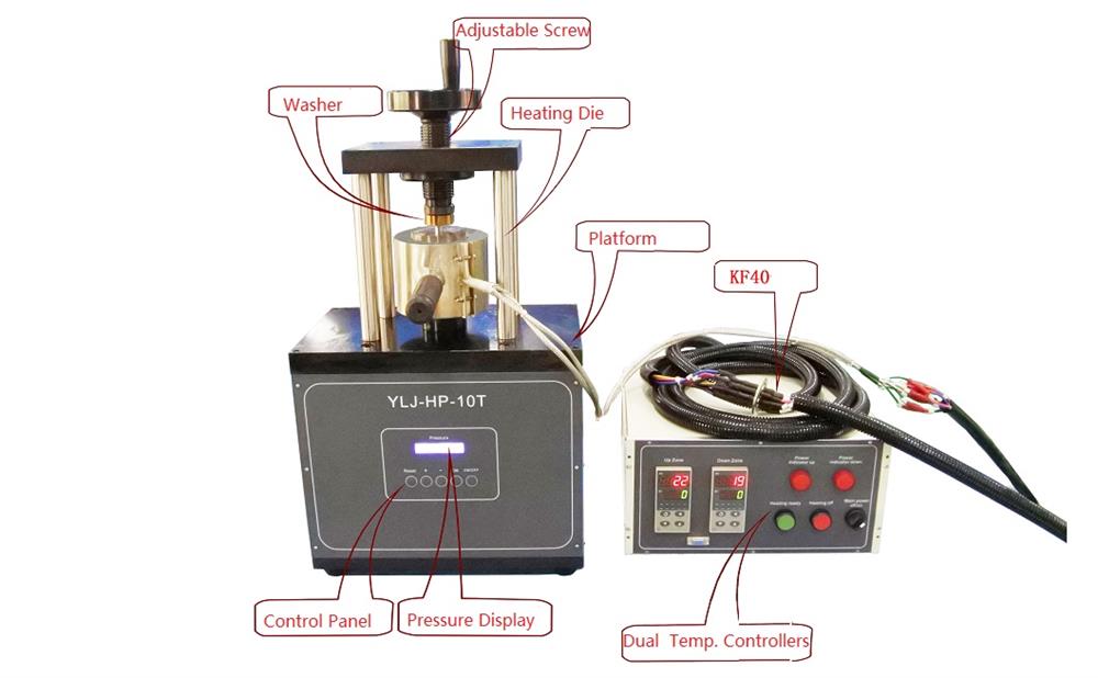 10T Electric Mechanic Press with WC Heating Dies (550ºC Max) - YLJ-HP-10T