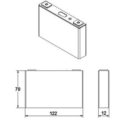 Aluminum Prismatic Cell Case for 1212370 Battery - Lib-PCC12123