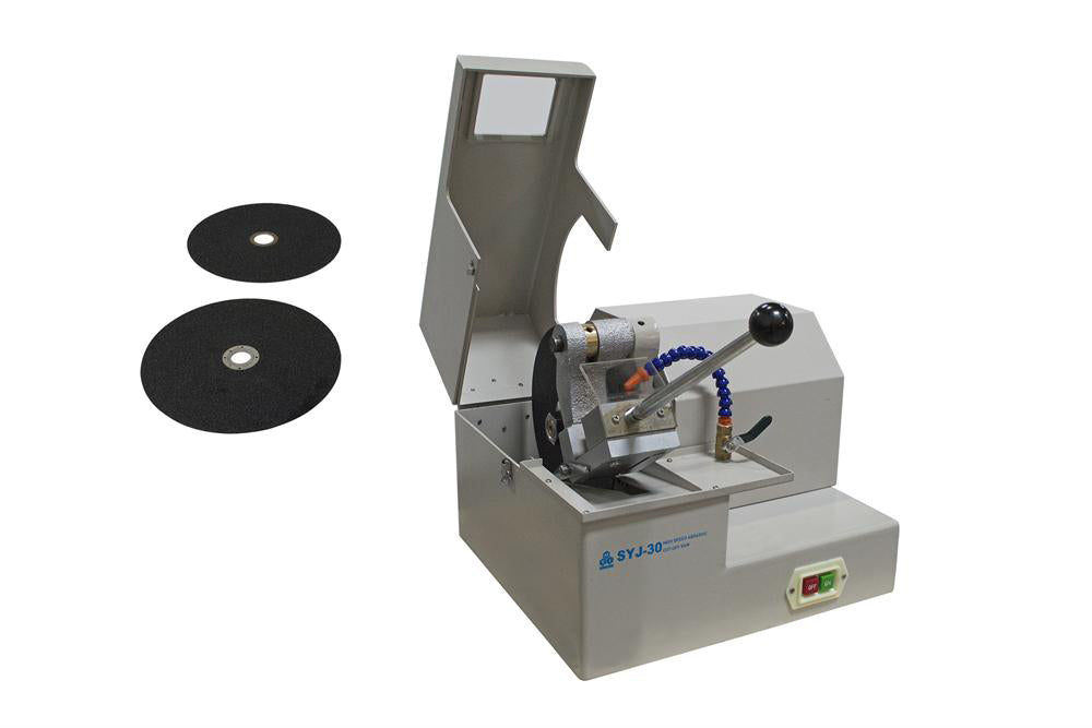 Heavy Duty High Speed Abrasive Cut-off Saw with Two 10" SiC Cutting Blades - SYJ-30