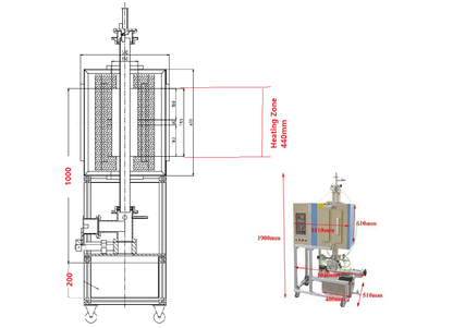 1500C Atmosphere Controlled Quenching Furnace with 80 mm OD Alumina Tube - OTF-1500X-80-VTQ