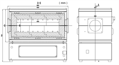 1500C Three Zone Split Tube Furnace with Flange & Alumina Tube (80 mm O.D.) - OTF-1500X-III