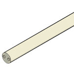 Round Double Bore Tube, Alumina 99.8%, 0.187" O.D x 28.5" Length - MC-AXF1180-19-24-2-LD