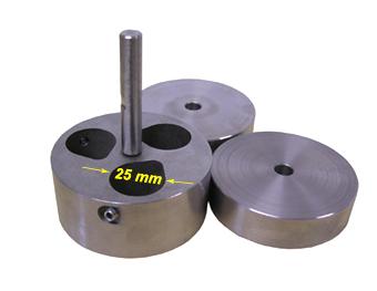 3" Polishing Sample Holder with Three 1" Holes & Two Dead Weights for Metallurgraphy - EQ-PF-3H1