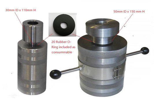 500 MPa CIP Die Set ( 30 or 50 mm ID.) for Cold Isostatic Press - EQ-CIP500-DIE