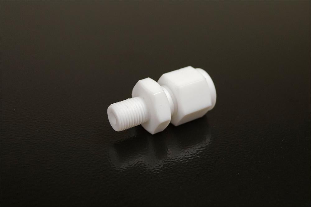 Polyfluortetraethylene (PTFE) 1/4" Tube Fitting M10 x 1 Male Connector - EQ-Fit-14-PTFE