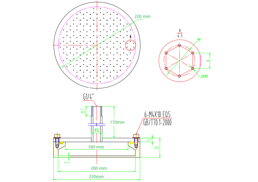 8'' Dia. Pinned Shower Head for CVD Depositions - EQ-SH-8