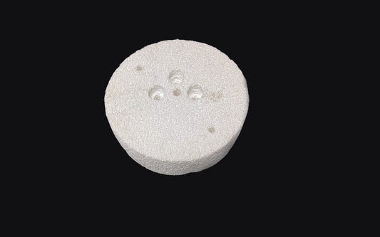 Alumina Foam Block: 190 mm Dia w/ Three 20mm Holes and One 10mm Hole for VEF-1200 Furnace - FTB190-VEF