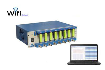 8 Channel Battery Analyzer (6-3000 mA, up to 5V) w/ Cell Holder, Laptop Software & Optional WIFI Control - BST8-3