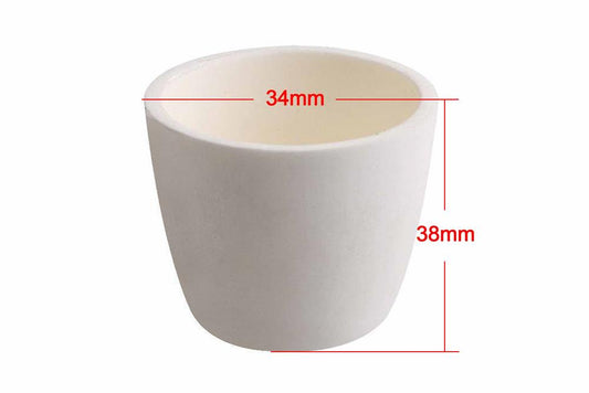 Alumina Crucible: High Purity 34mm Dia. x 38mm H (20ml) Cylindrical - CA34D38H