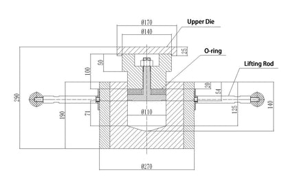 200MPa Vessel CIP Die Set (110 mm ID) for Cold Isostatic Press - CIP110D200