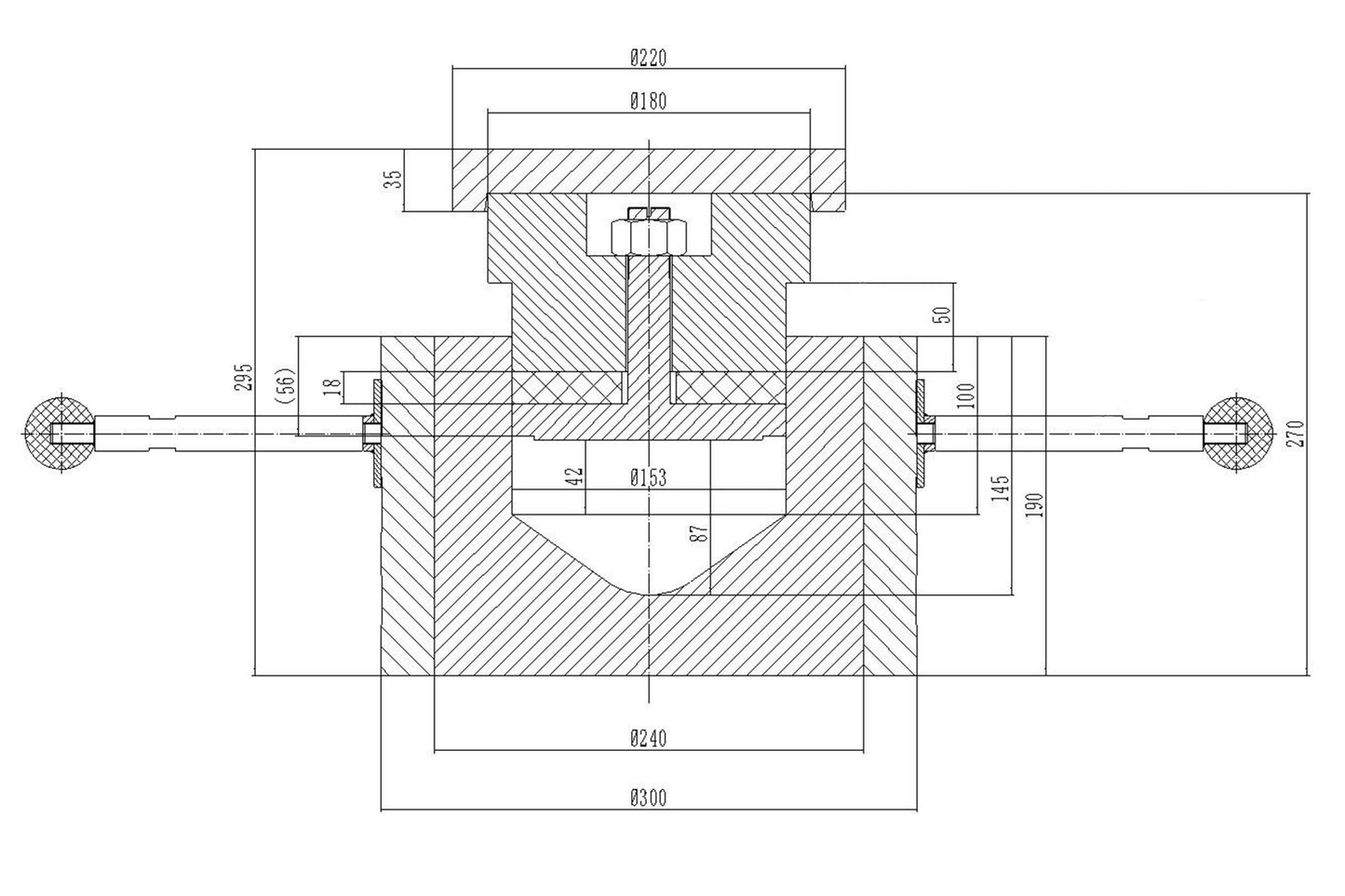 Complete CIP Die Set (150 mm ID, Max. 120 MPa Vessel) for Cold Isostatic Press - CIP150-die