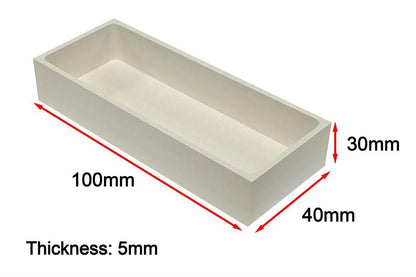 Y2O3 Crucible: 100mm L x 40mm W x 30mm H, 67ml - CY100L40W30H