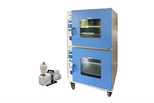 200°C Vacuum Oven w/ Vacuum Pump and Two Heating Chambers 18x18x18", 180 Liters - DZF-6090-II