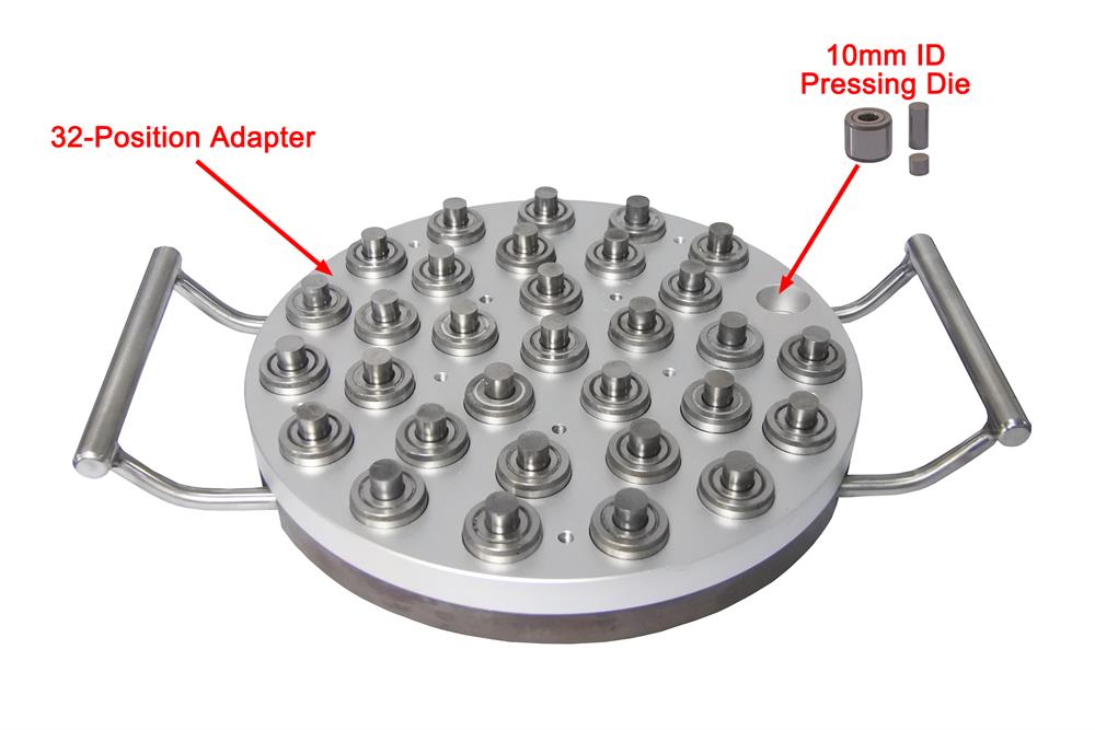 32-Position Hi-Throughput 10 mm I.D. Dry Pellet Pressing Set - Die10-S32