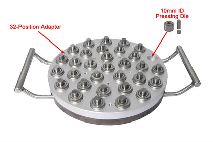 32-Position Hi-Throughput 10 mm I.D. Dry Pellet Pressing Set - Die10-S32