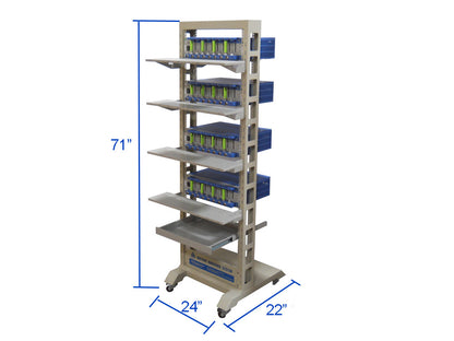 Mobile Rack with Drawer & Four Shelves for Grouping MTI's 8 Channels Battery Analyzers - BTS-FW9