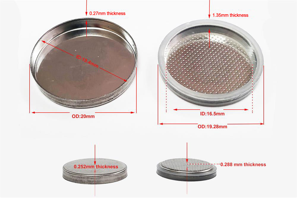 CR2032 Coin Cell Cases (20d x 3.2t mm) with SS304 & SS316 Option - 100 pcs/pck - EQ-CR2032-CASE