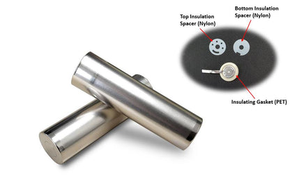 21700 Cylinder Cell Case with Anti-Explosive Cap and Electrode Tab - 100 Pcs/package - EQ-Lib-21700