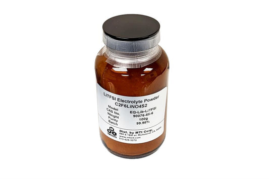 LiTFSI (lithium bis-trifluoromethanesulfonimide- C2F6LiNO4S2 ) Powder, 20g, 100g/bottle - EQ-Lib-LiTFSI