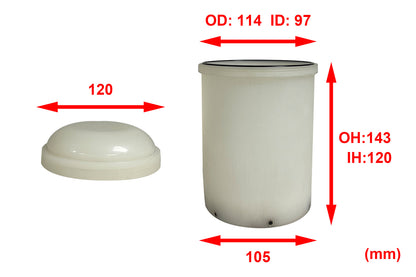 Nylon jar of SFM-2 milling machine (1000ml, 4pcs/package) - MJ-2-1000NL