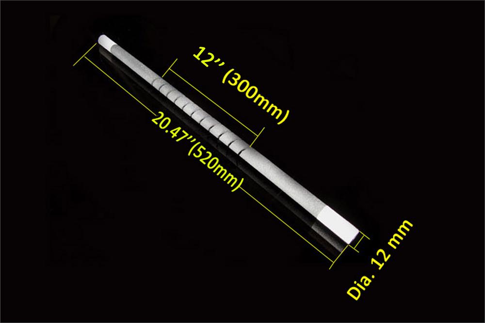 1650°C Grade Kanthal GLOBAR SG SiC Heating Element (12" Heating Zonex520mmL ) - EQ-1600sp-HEL-12-LD