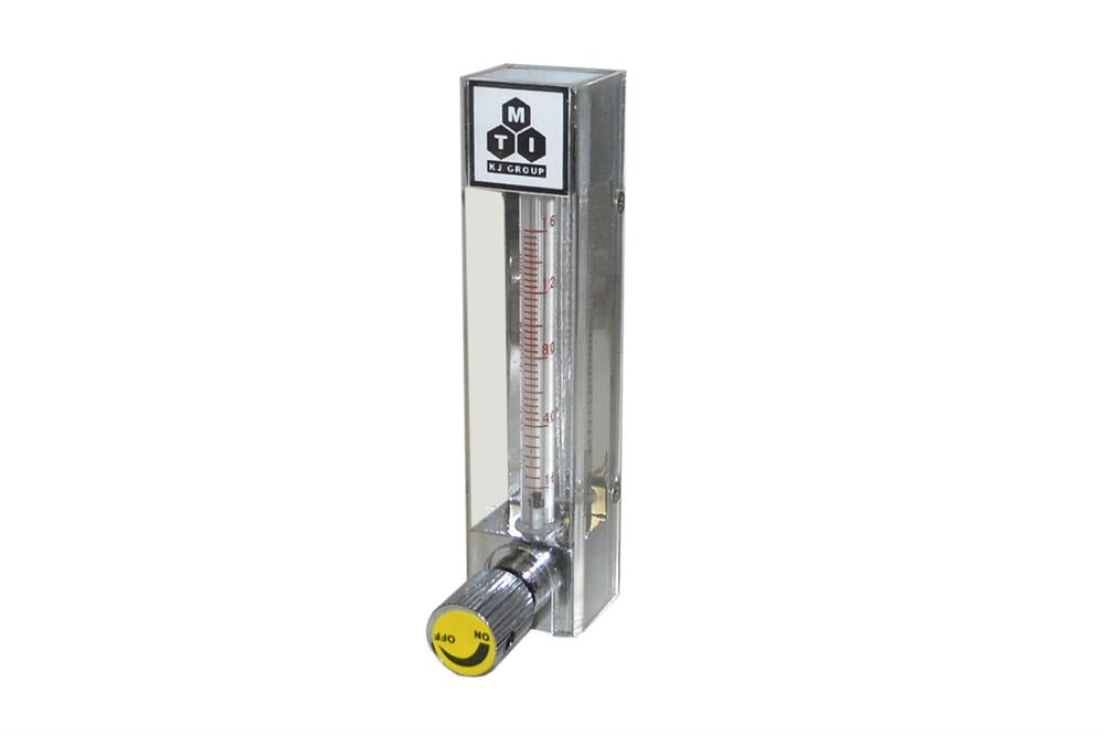 Compact Direct Read Flow Meter, 16-160 cc/min. with two male fittings - EQ-FM-160CC-RTP