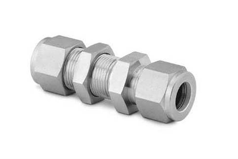 1/4" O.D tube fitting, bulkhead union - EQ-Fit-14-14-FC