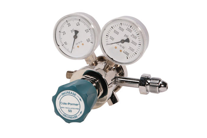 Hydrogen Gas Type Regulator, Two Stage Brass 0-100 psi Analytical Cylinder Regulator - CGA-350-LD