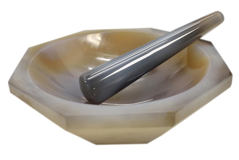 7" Hi-Quality Natural Agate Mortar and Pestle - OP-MTA-7