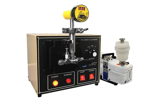 0.7 L Plasma Cleaner with Digital Vacuum Gauge, 3"Dx 6.5"L Quartz Chamber, 13.56 Mhz - EQ-PCE-3