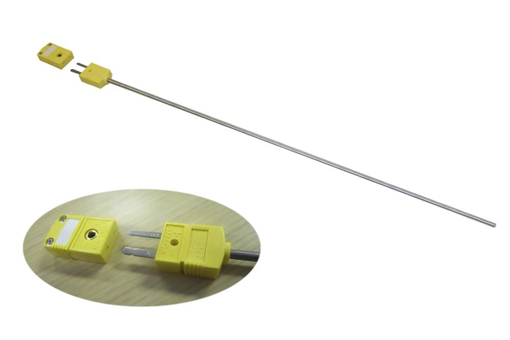 Thermocouple: K type 3mm OD x 9" L with Alloy sheath and Male Plug for Calibration - EQ-TC-K-Cali-9S-3mm-LD