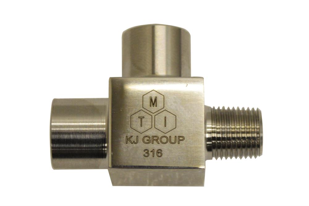 T-Piece with Male 1/8 NPT & Female 1/8 BSPP Fitting Connector - EQ-TP-1/8BSPP