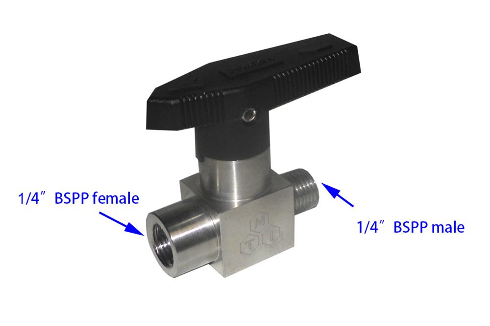 On-off valve with 1/4" BSPP male/female connector - VV14BSPP-MF