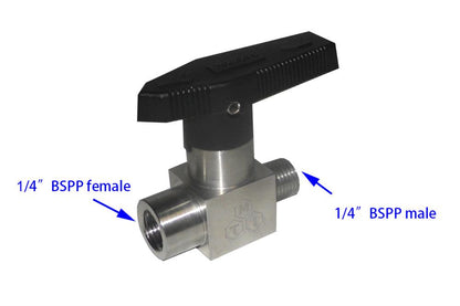 On-off valve with 1/4" BSPP male/female connector - VV14BSPP-MF