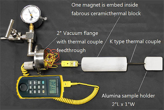 Left Vacuum Sealing Assembly for 50mm Tube with Thermocouple and Sample Holder - FL-50TCSH