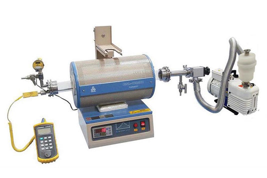 1100C Quartz Tube Furnace (2" Dia.) with Temp. Calibrator and Vacuum Pump - GSL-1100X-50-LVT-LD