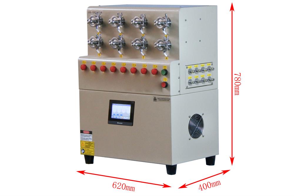 1200C Max 8 Channel Tube Furnace (20mm Quartz) for Hi-Throughput Annealing - GSL-1200X-MGI-8