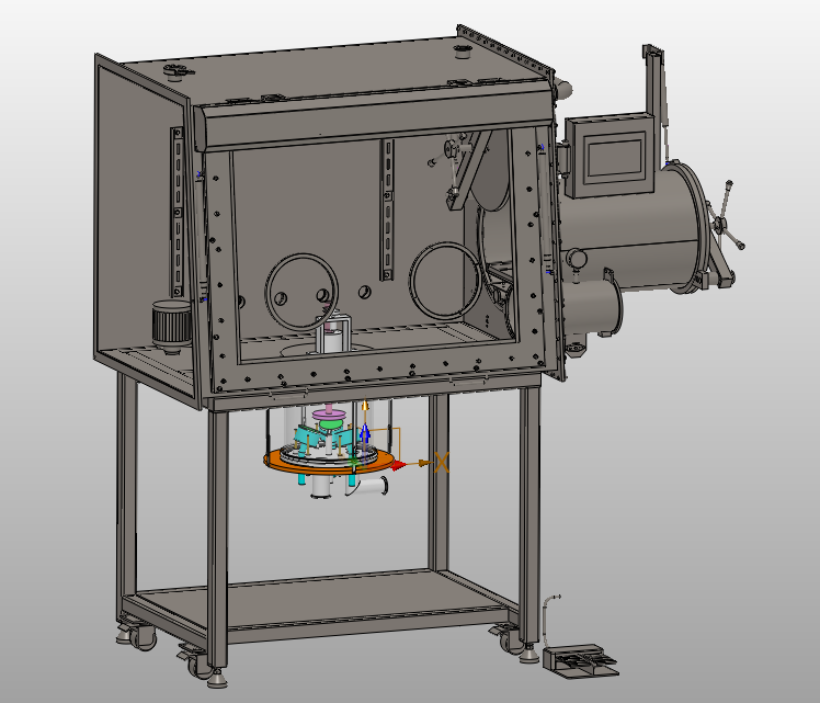 Evaporation coater in Glovebox for 4" Wafer with 3 Crucible & Temperature Control - VTC-EV3-GB