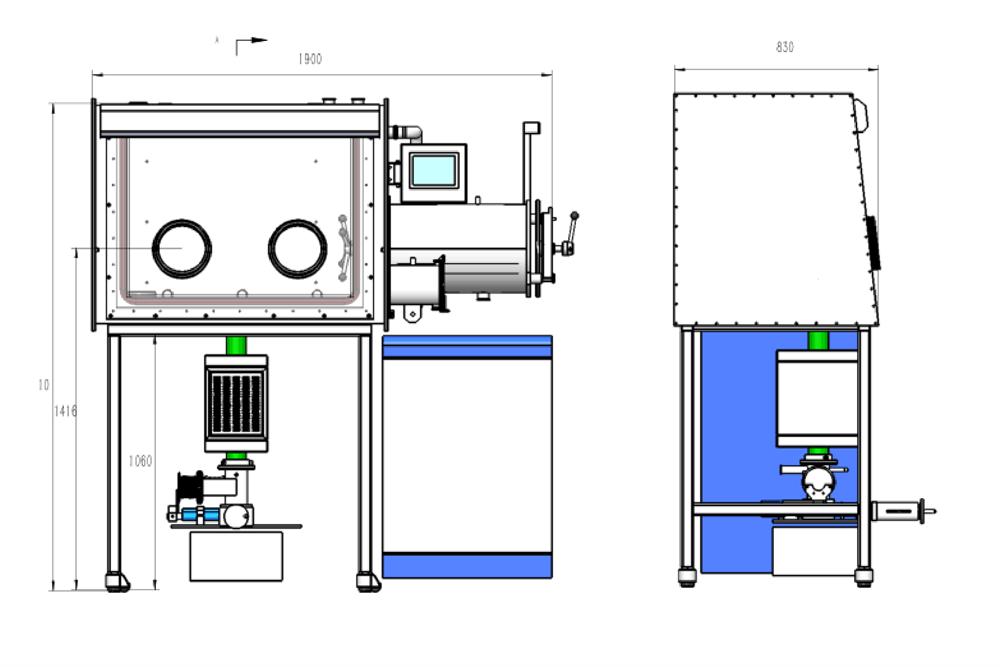 1500C Atmosphere Controlled Quenching Furnace with Glovebox - OTF-1500X-VGB