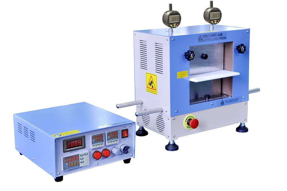 8" Width PTFE Rolling Press w/ Digital Pressure Display for Lithium Lamination - MSK-HRP-04C-PTFE