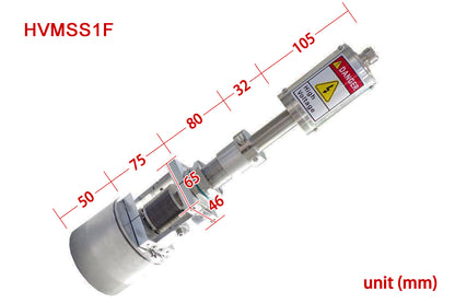 1" Magnetron Sputtering Source with Flexible Head for DIY RF & DC Sputtering Coater - HVMSS-SPC-1-LD