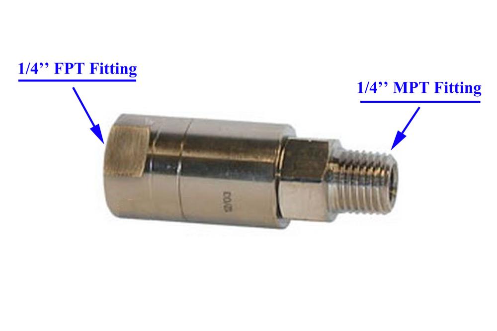 Inline Swivel Head (upto 3000PSI) 1/4"FPT x 1/4" MPT, 30 Max. RPM - IS-1430