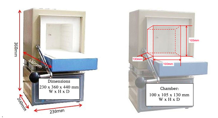 1100C Compact Muffle Furnace (4"x4"x5") w/ Programmable Temp. Controller - KSL1100XS