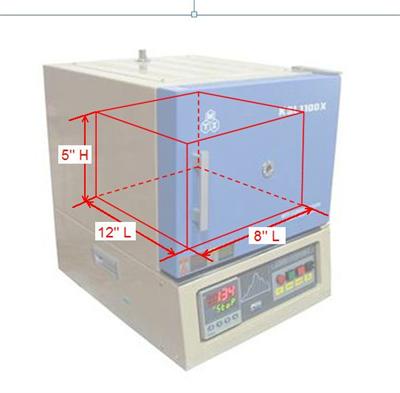 1200C Muffle Furnace (12" x 8" x 5", 7.2L) with Vent Port & Quartz Window - KSL-1200X