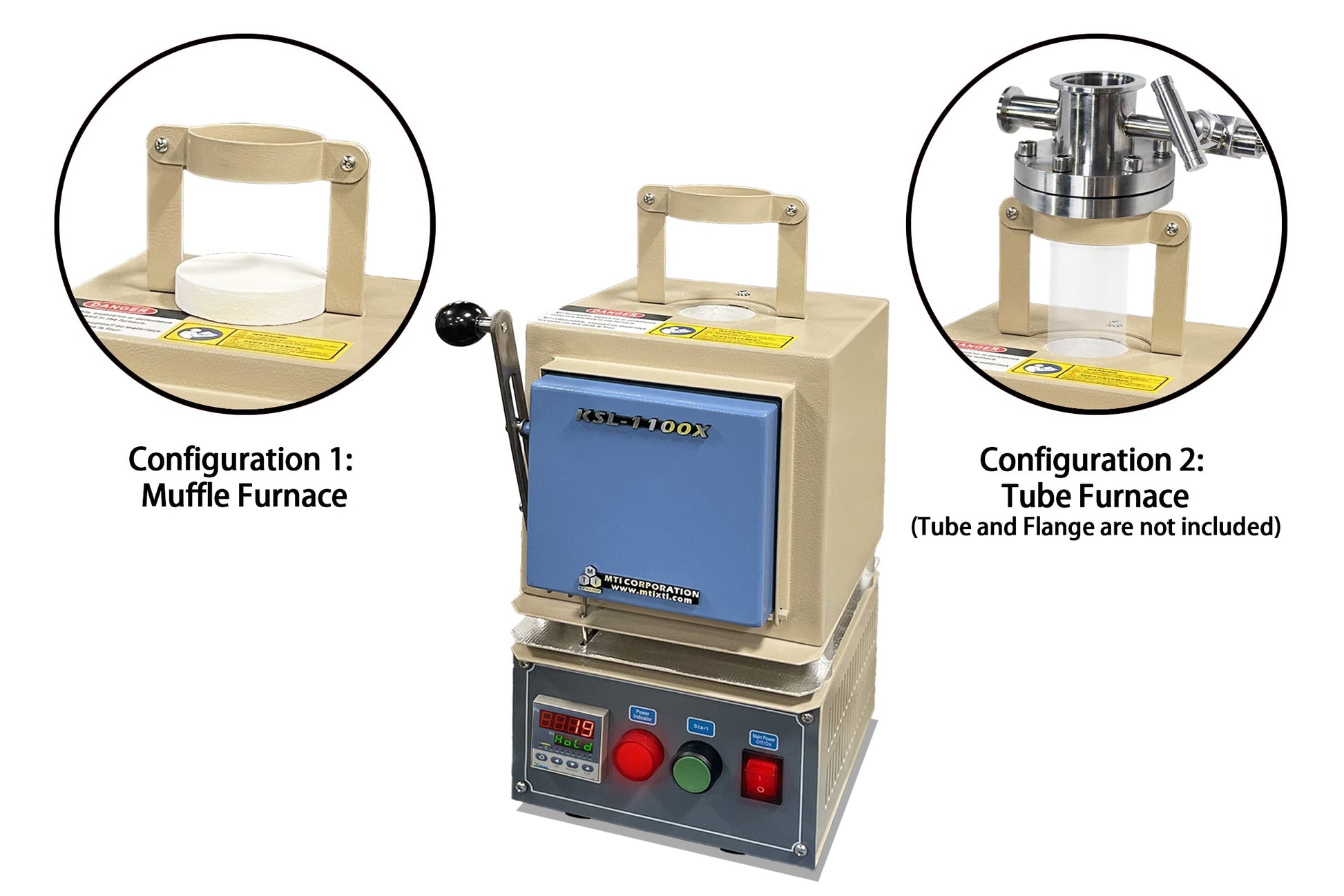 1000°C Compact Muffle Furnace with Programmable Controller & 2" Hole on Top - KSL1100XST