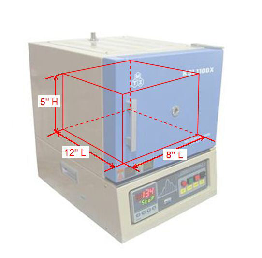 Large Muffle Furnace (16x16x16", 64 L,1100°C max ) with Programmable Controller & Venting Port - KSL-1200X-L