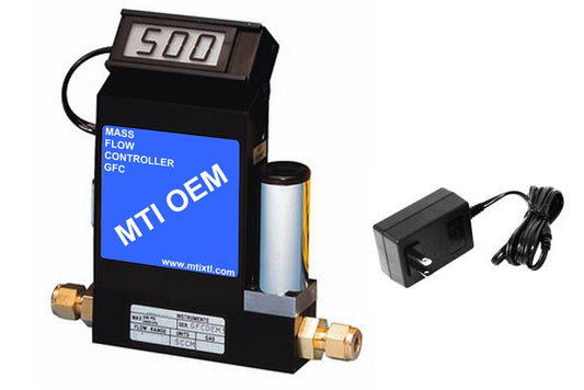 Precision Mass Flow Controller with Digital Display & Aluminum Body 0 - 2 L/min - EQ-MFC-GFC-LD