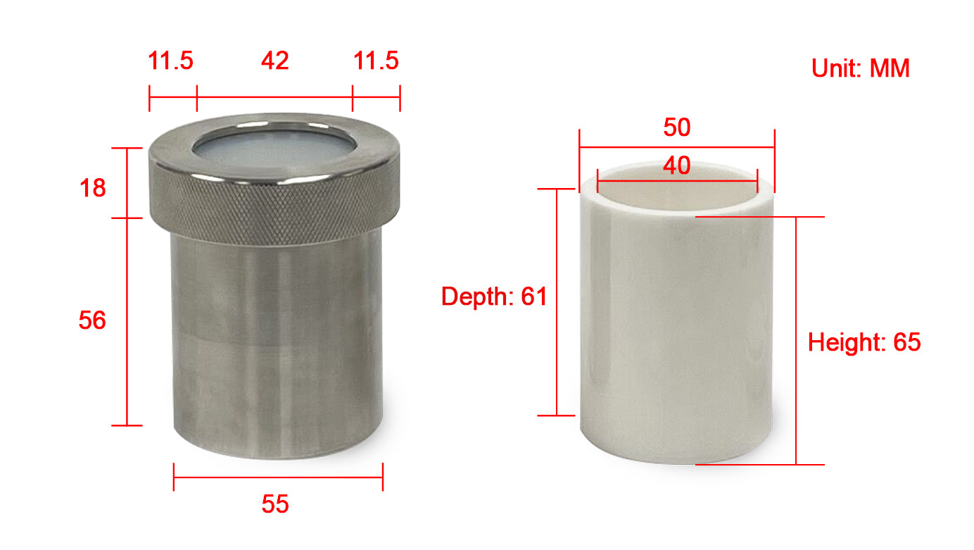 Si3N4 Jar w/ SS Jacket for SFM-3 & SFM-3-II Milling Machines (80ml) - MJ3SN-80